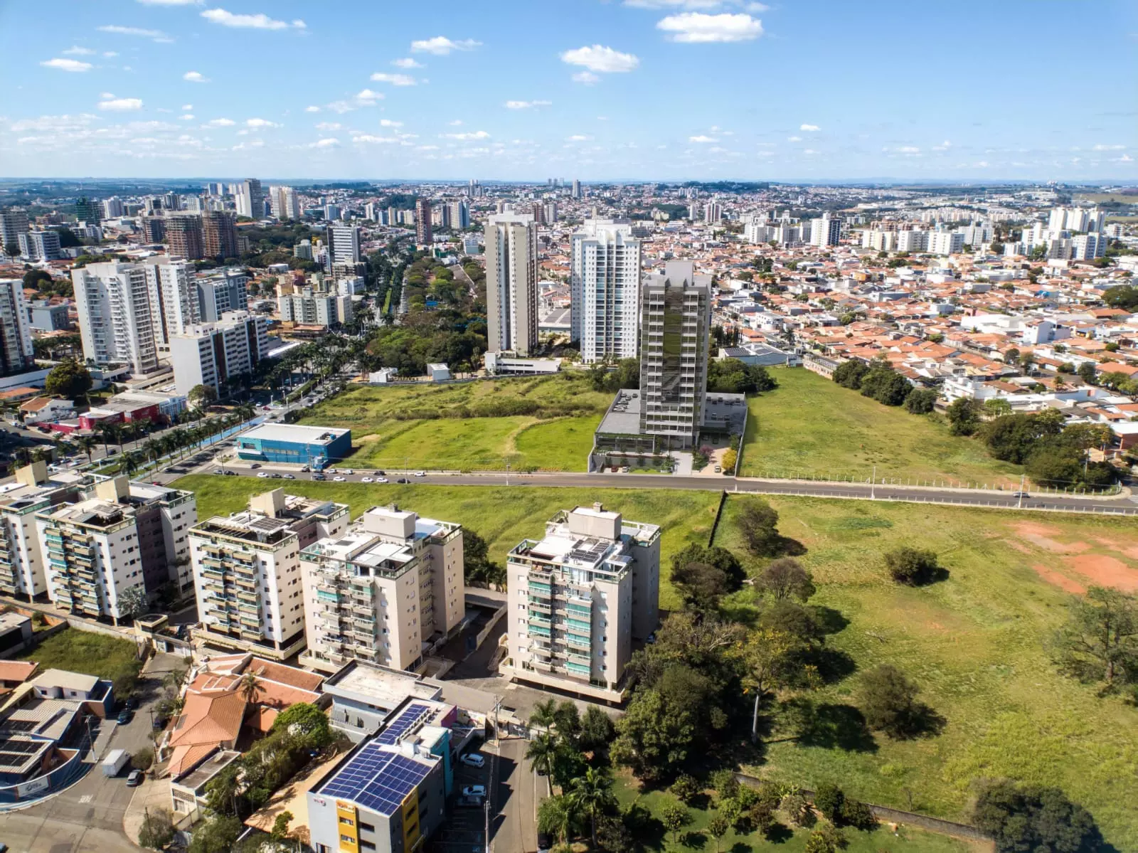 Vista aérea e localização, perspectiva artística