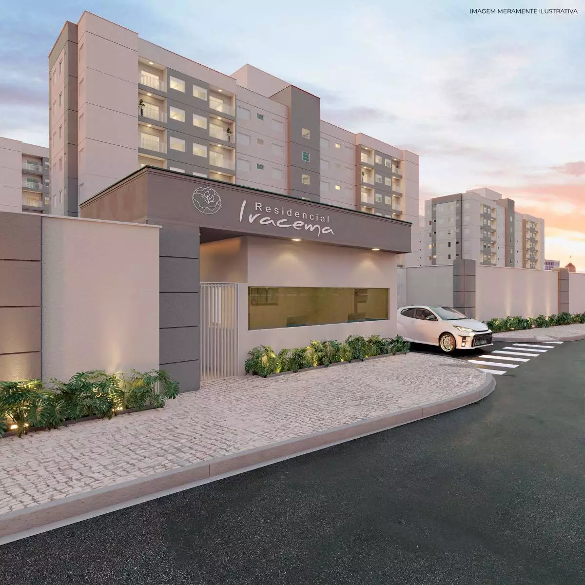 Perspectiva da fachada do Residencial Iracema