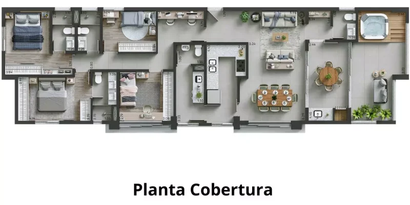 Vitra Residence Santa Bárbara - Cobertura Duplex - Opção 2